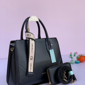 Chrisbella 3-Piece Luxury Handbag Set – Structured Satchel with Matching Wallet & Crossbody Strap
