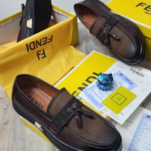Fendi Men’s Leather Tassel Loafers – Brown & Black
