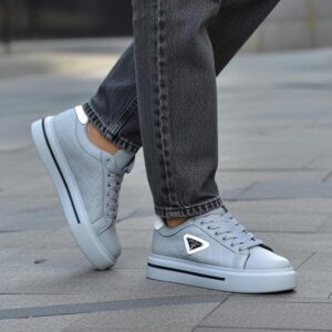 Men’s Premium Quilted Lace-Up Sneakers