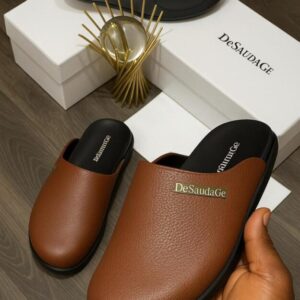 DeSaudage Premium Leather Mules – Luxury Slip-On Collection