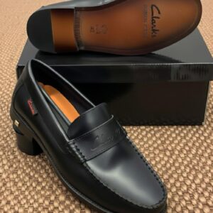 Clarks Style Black Leather Penny Loafer
