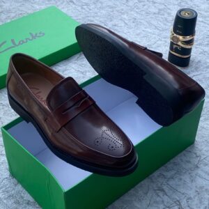 Black Leather Penny Loafers From Clarks