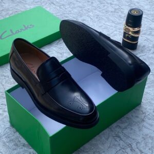 Black Leather Penny Loafers From Clarks